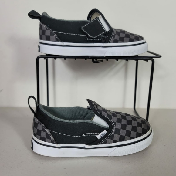 Vans Kids Toddler Plaid Slip on black Sz 3 - Picture 2 of 7
